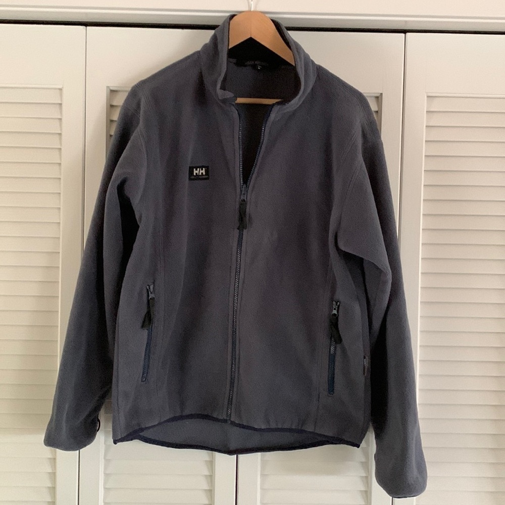 Helly Hansen Manchester Zip Front Fleece Jacket Men’s Blue Lined Arms Size M